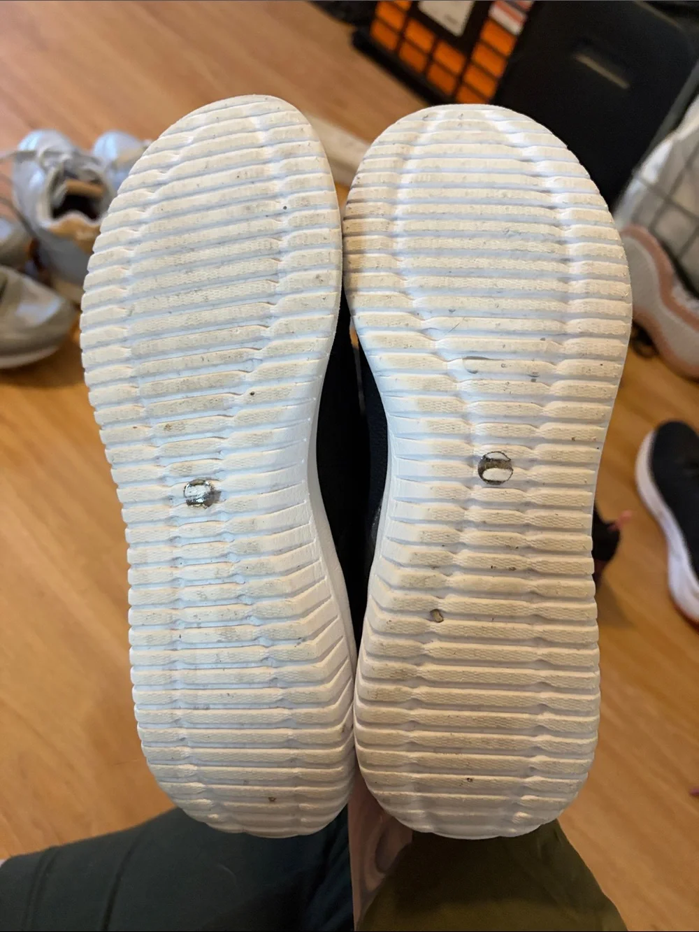 Black Knit Womens Athletic Sneakers with White Sole